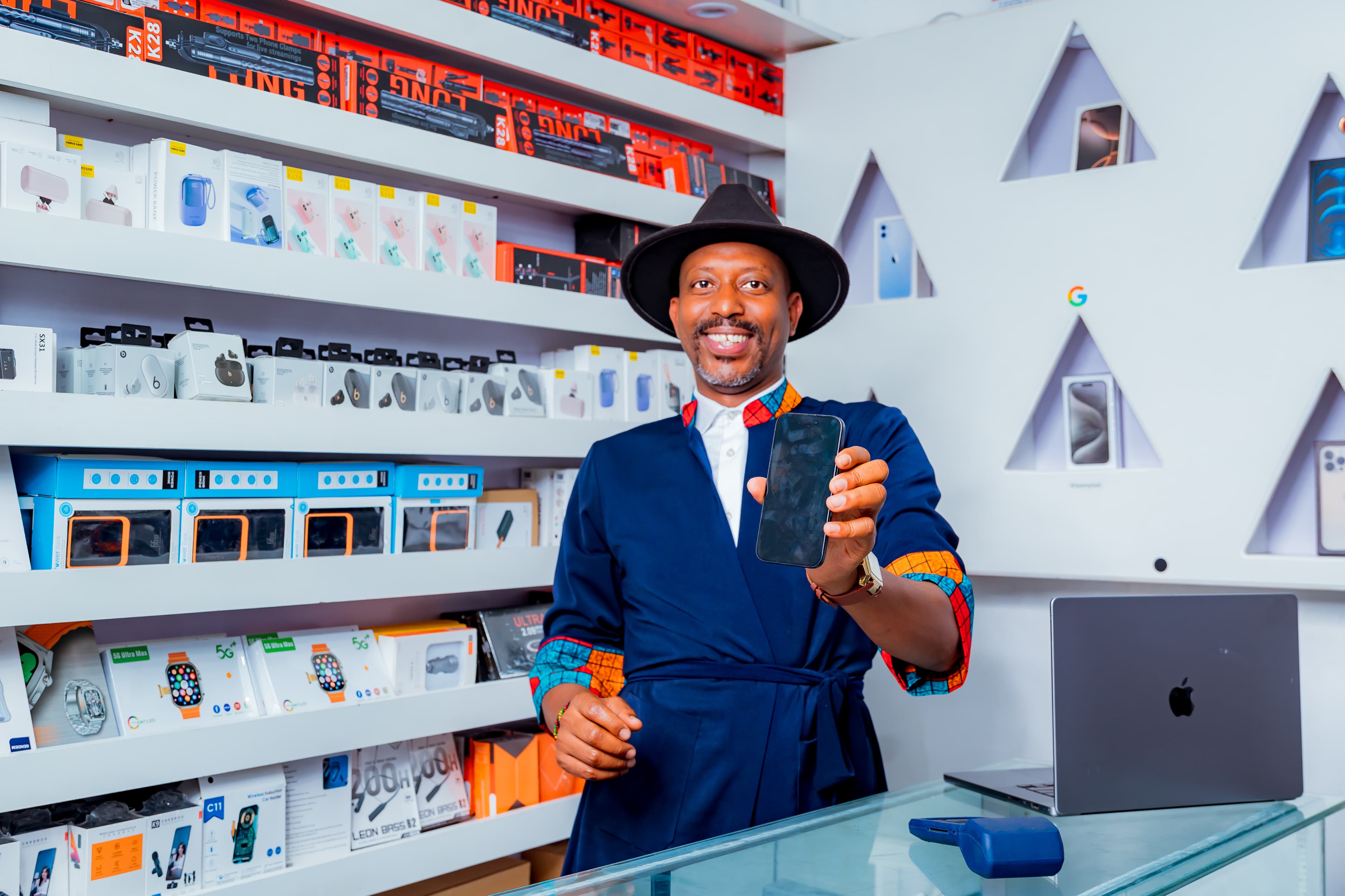 Pharmacist or warehouse worker smiling